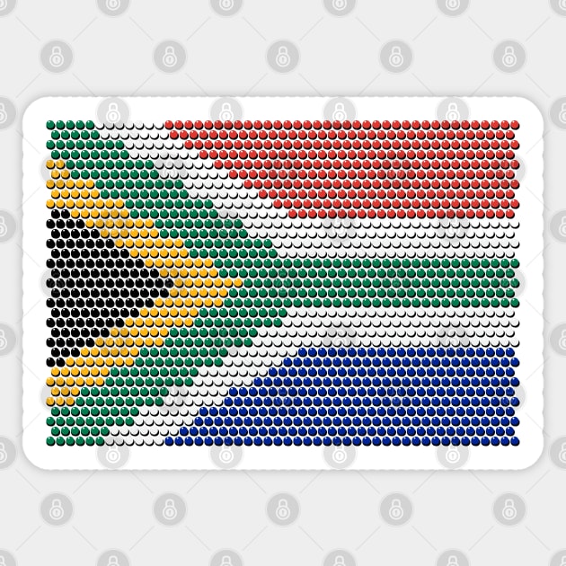 South Africa Flag Traditional BeadWork Effect Sticker by BraaiNinja